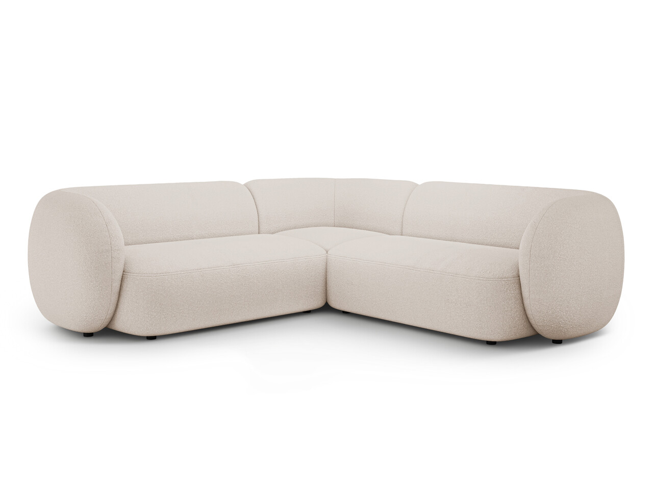 Coltar simetric 5 locuri, Kate, Micadoni Home, 252x252x76 cm, tesatura boucle, bej Colțare